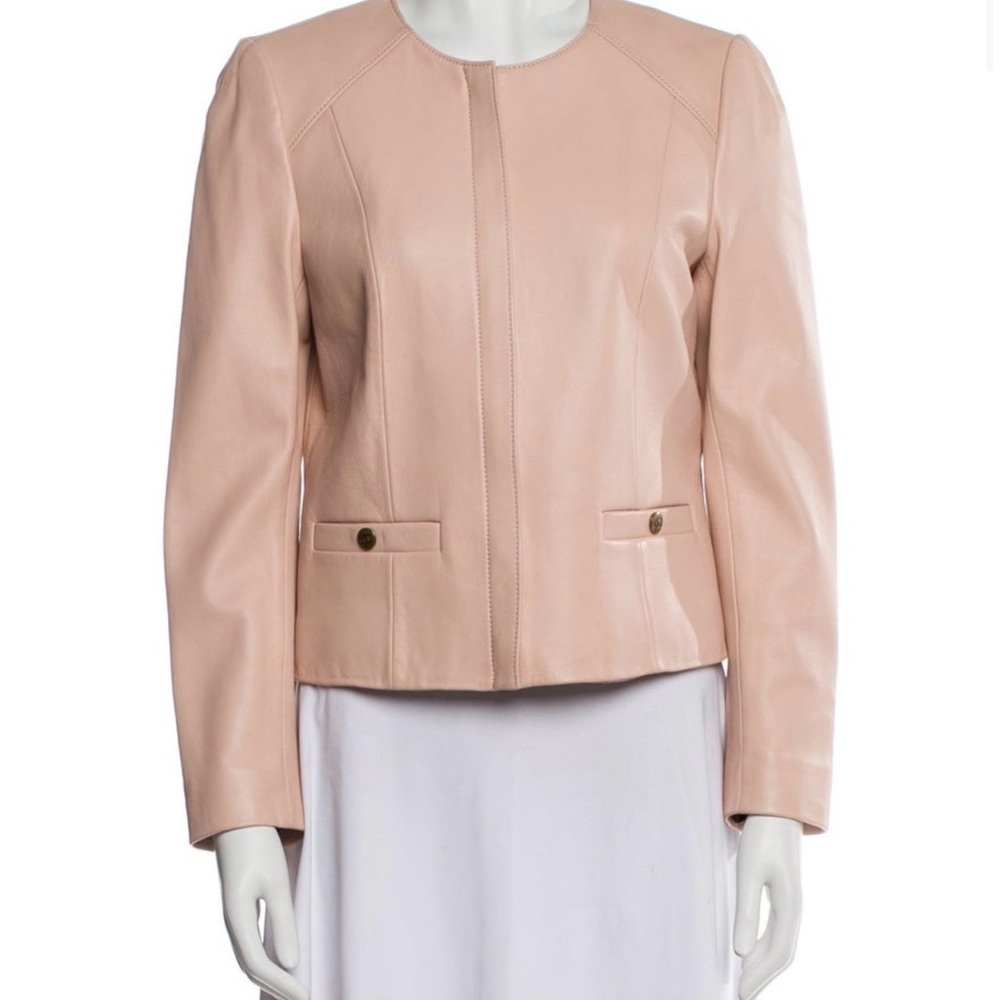 Coach Women’s Leather Pink Jacket: like new condition